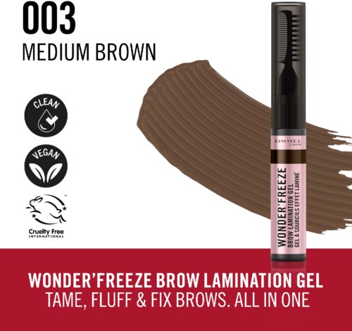 Rimmel Wonder Freeze Brow Lamination Gel 003 Medium Brown