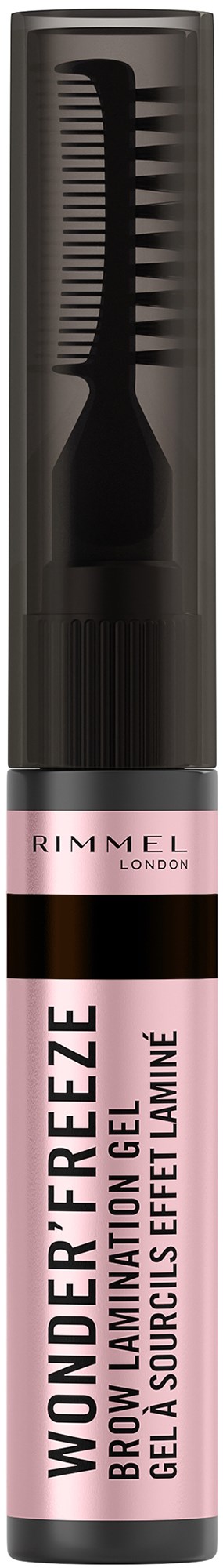 Kuvassa on Rimmel Wonder'F Ice -kulmakarjageeli, jossa on harjallinen applicator.