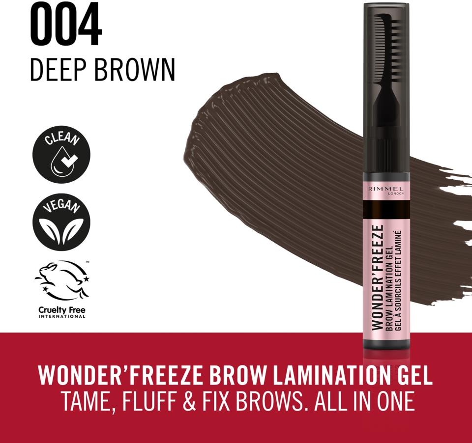 Rimmel Wonder Freeze Brow Lamination Gel 004 Deep Brown 6g