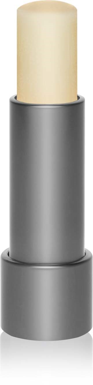 A stick with a light-colored top and a silver base, standing upright.