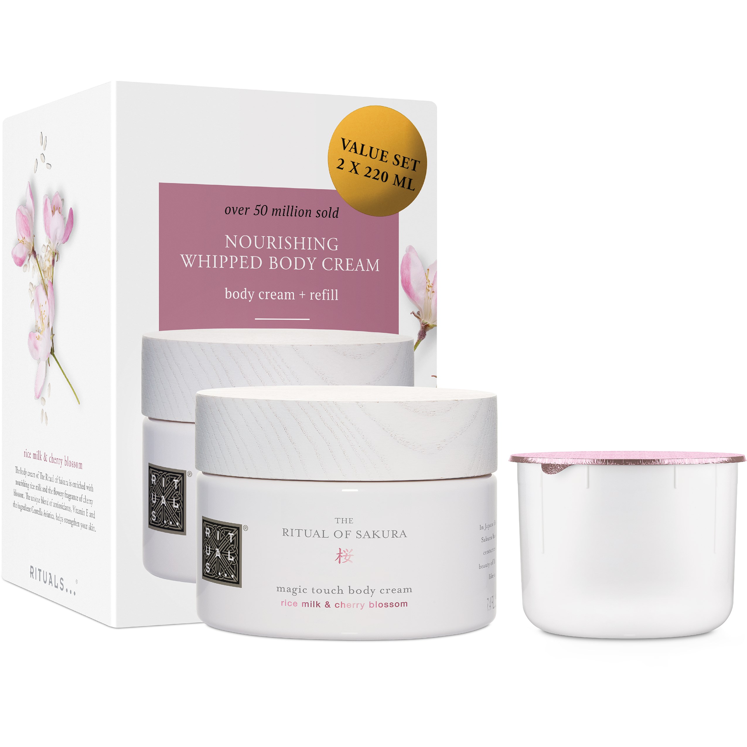 Rituals The Ritual of Sakura Body Cream + Refill Pack 2×220 g