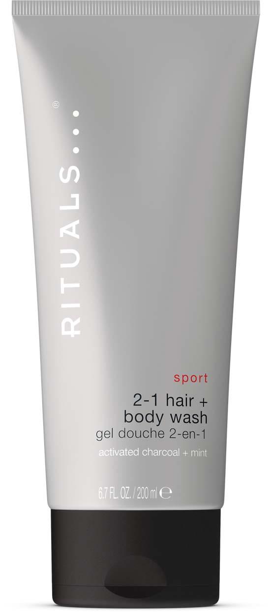 Rituals Sport 2-in-1 Shampoo & Body Wash - Uppfriskande kol- och myntakomplex 200 ml