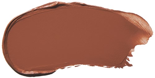 A brown paint swatch with uneven edges on a white background.