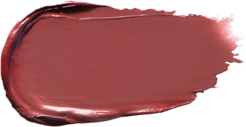 A smear of pinkish-brown lipstick spread on white background.