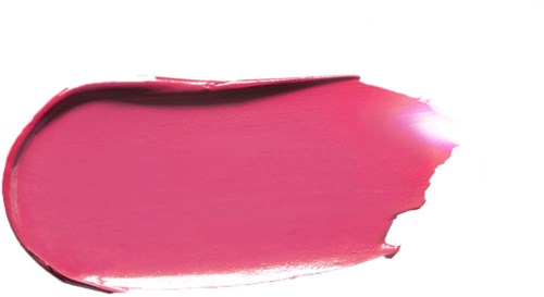 Pink lipstick smear with a glossy finish and uneven edge.