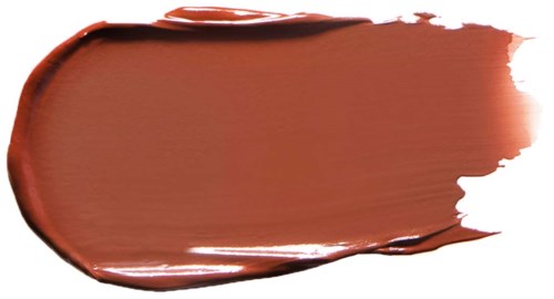 Brown paint stroke with rounded edges on a black background.