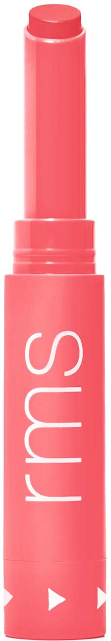 A pink lipstick with the letters "rms" on the tube, showing the lipstick partially extended.