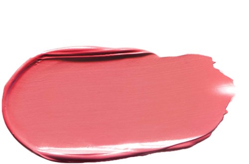 A smear of pinkish lipstick with a glossy finish on a white background.