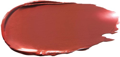 A swatch of reddish-brown lipstick or paint with a glossy finish and uneven edges.