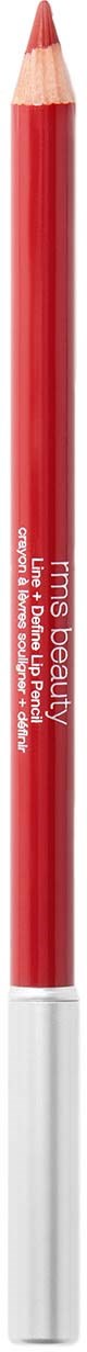 A red lip liner pencil with a white base, labeled 'lips' and 'beure'.