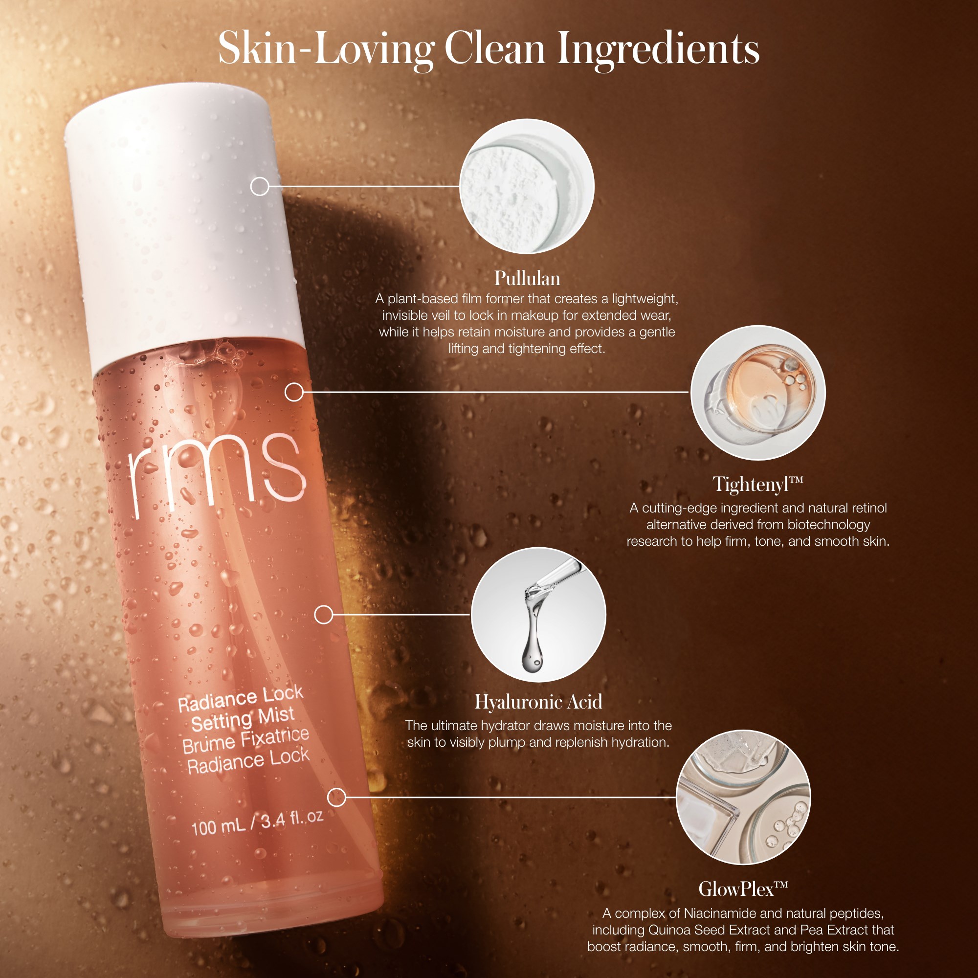 RMS Beauty Radiance Lock Setting Mist 100 ml (obrázok 3)