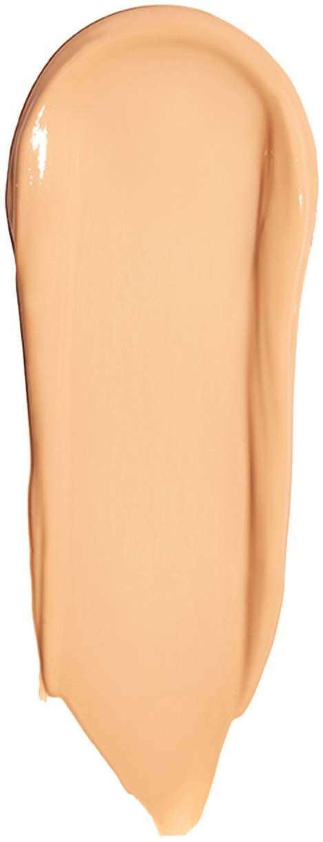 Eine Probe flüssige Foundation in Beige mit glatter, cremiger Textur.