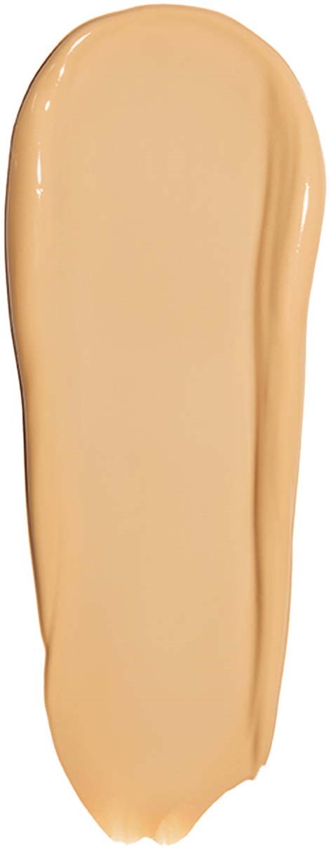 Eine große, beigefarbene, ovale Menge Creme oder Lotion auf schwarzem Hintergrund.