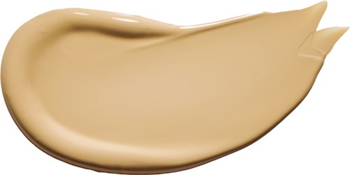 A beige, creamy swirl of foundation or lotion with a slight gloss and a curved shape.