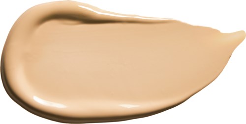 Cream-colored makeup swatch with smooth, slightly glossy texture on a transparent background.