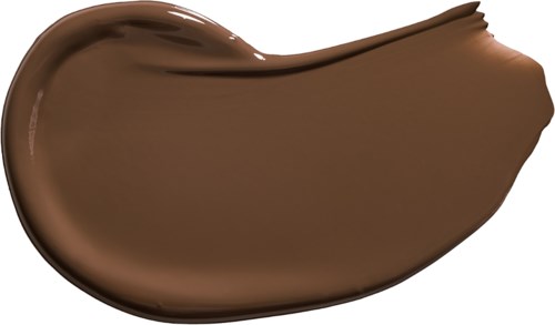 A smooth, curved spread of brown chocolate with glossy shine.