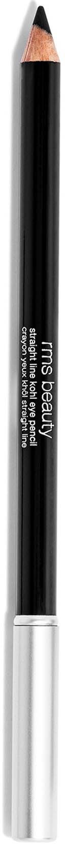 A black pencil with a silver cap and white text, pointing upwards, on a black and white background.