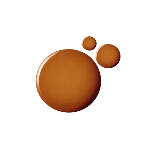 Three brown spheres of different sizes on a white background.