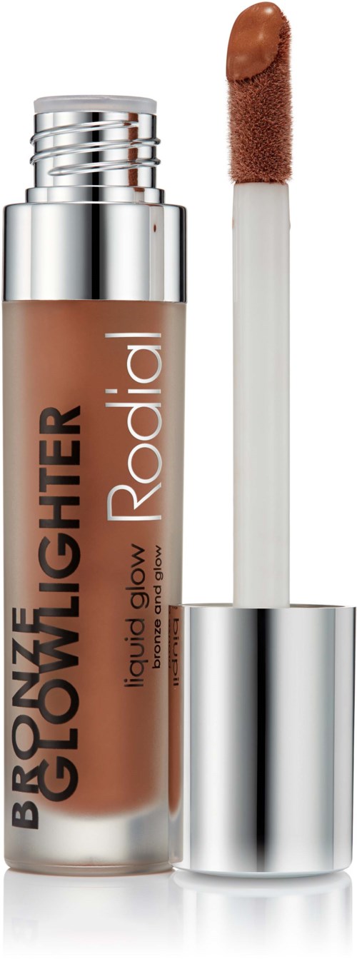En flydende foundation i en tube med applikator, mærket 'Bronze Glowlighter' af Rodial.