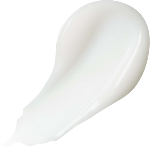 Valkoinen lusikka, jossa on pitkä varsi ja leveä, soikea kuppi, valmistettu keramiikasta tai muovista.