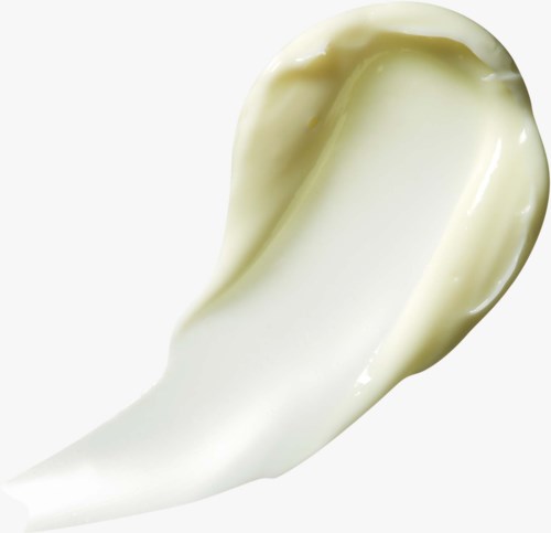 En sked med vit, krämig substans, kanske yoghurt eller majonnäs, på en enkel bakgrund.