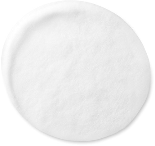 Een simpele witte ronde tablet of pil met een glad oppervlak.