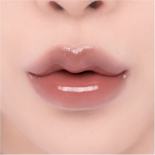 Close-up of lips with shiny, glossy appearance and smooth skin. No other facial features visible.