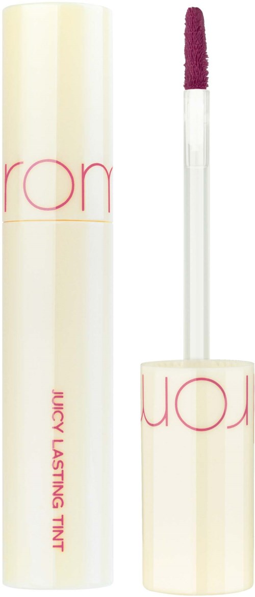 Lip gloss with a pink applicator and a white tube with pink and yellow stripes.