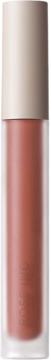 Ein Lipgloss-Stift mit beigem Deckel und rosabrummigem Inhalt.