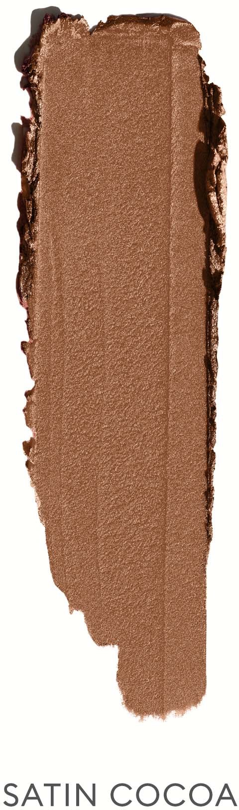Ein langer, vertikaler Streifen in Satin-Kakao-Farbe für Make-up oder Kosmetik.