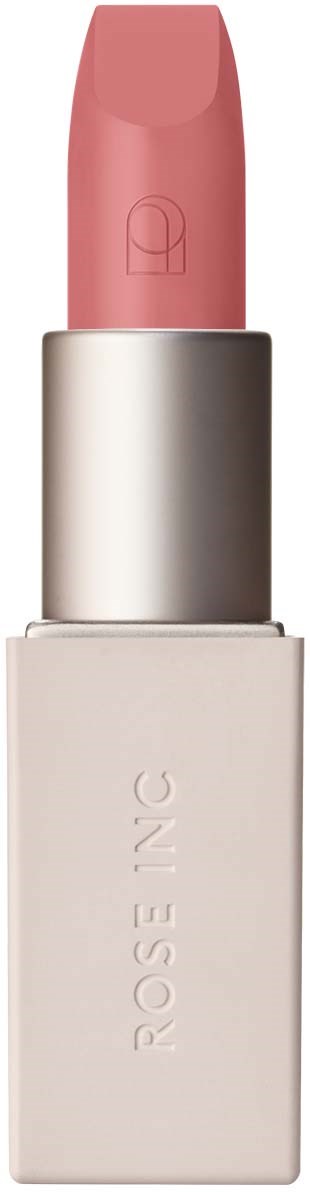 Ein rosa Lippenstift in einem weißen Gehäuse mit dem Markennamen ROSENSE.