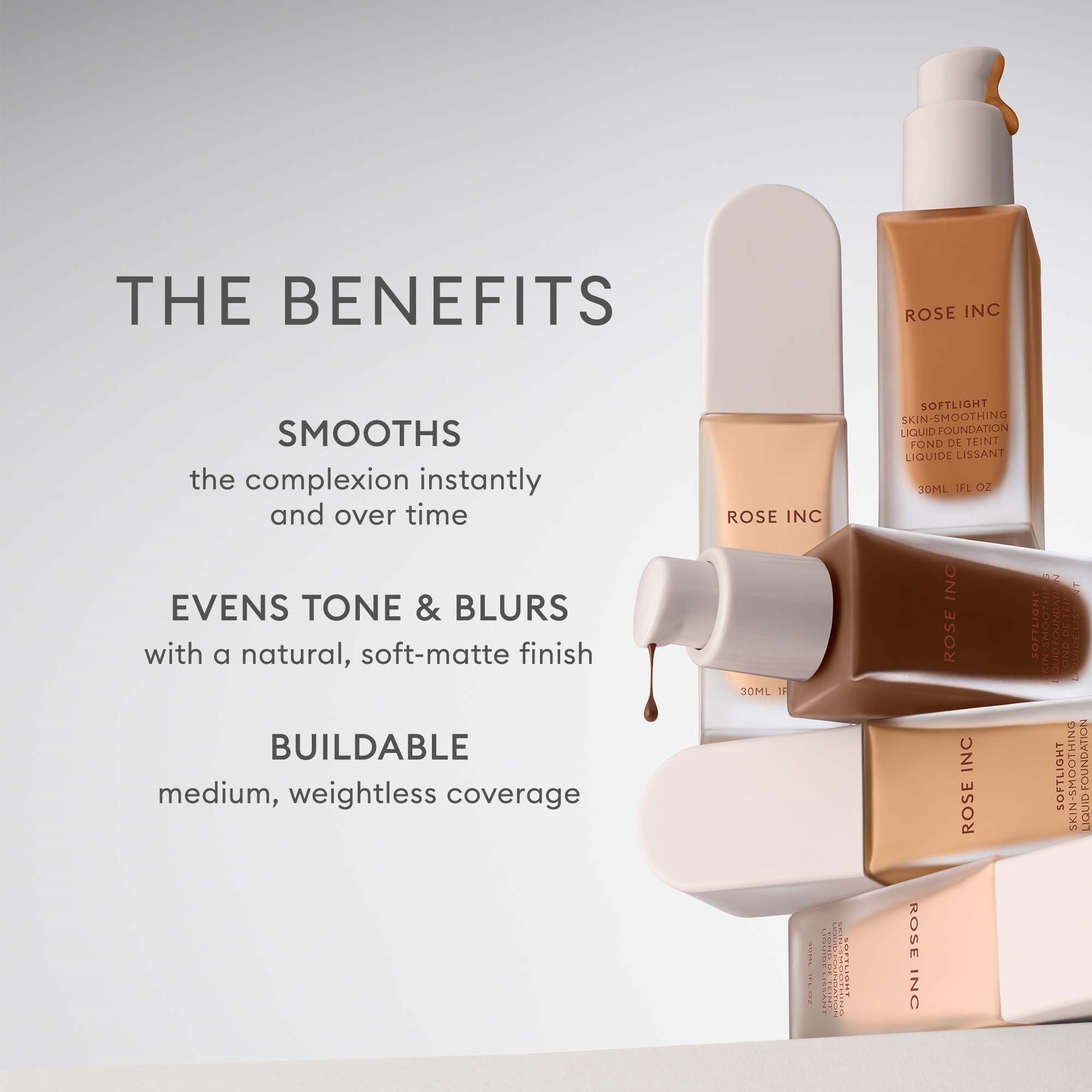 Rose Inc Softlight Skin-Smoothing Liquid Foundation 7C Light Cool (obrázok 9)