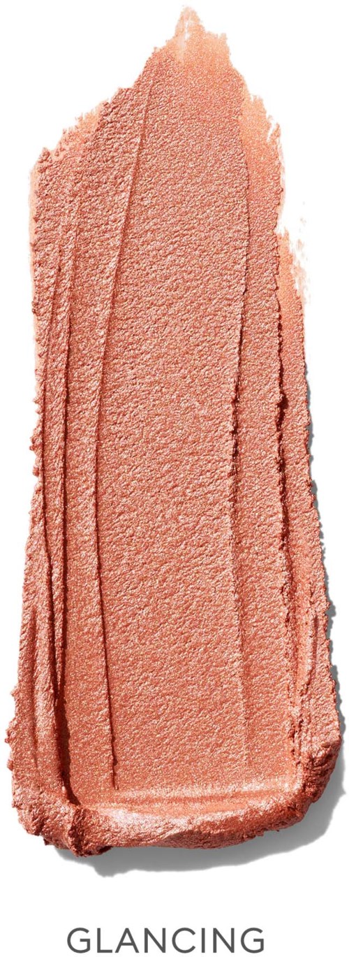 Ein weicher rosa-oranger Makeup-Blush mit strukturierten Linien und glatter Basis.