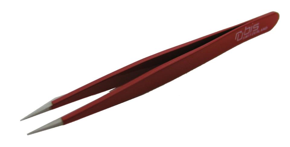Rubis Tweezers Pointed Red