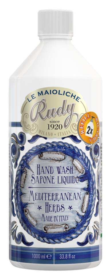 RUDY Le Maioliche Refill Hand Wash Mediterraean Herbs 1000 ml