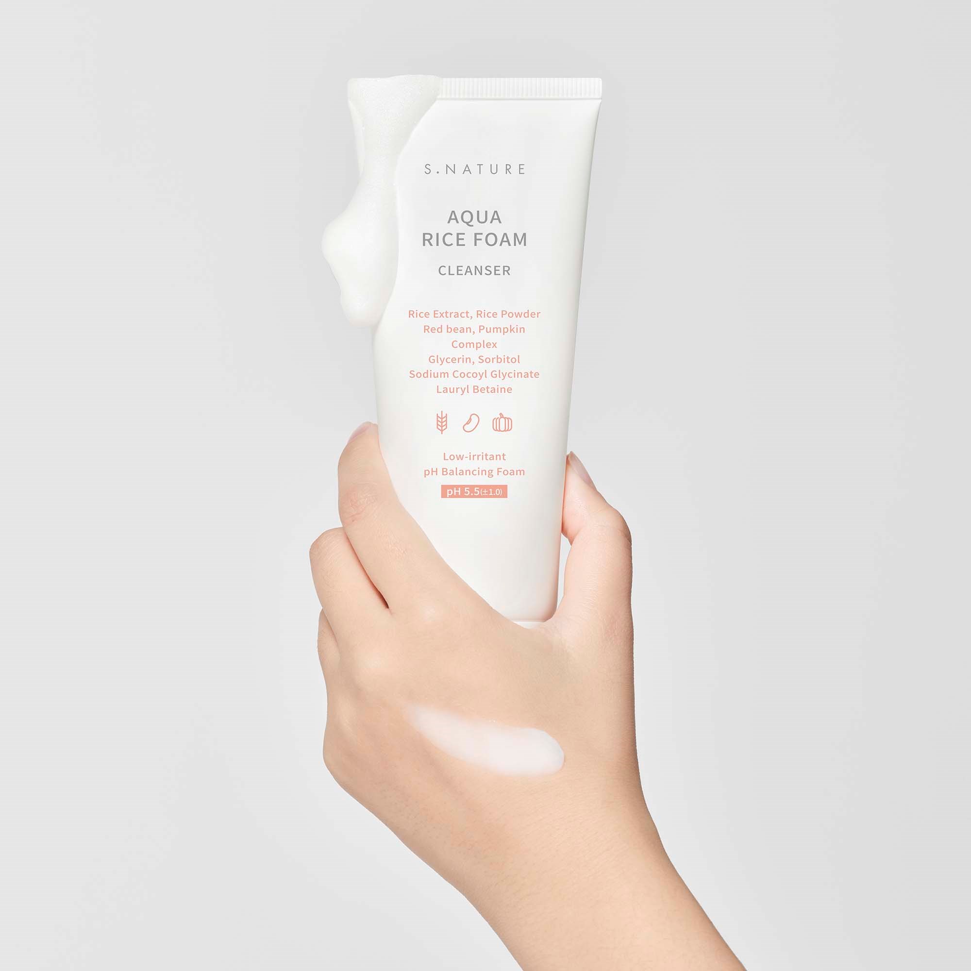 S.NATURE Aqua Rice Foam Cleanser 160 ml (obrázok 4)