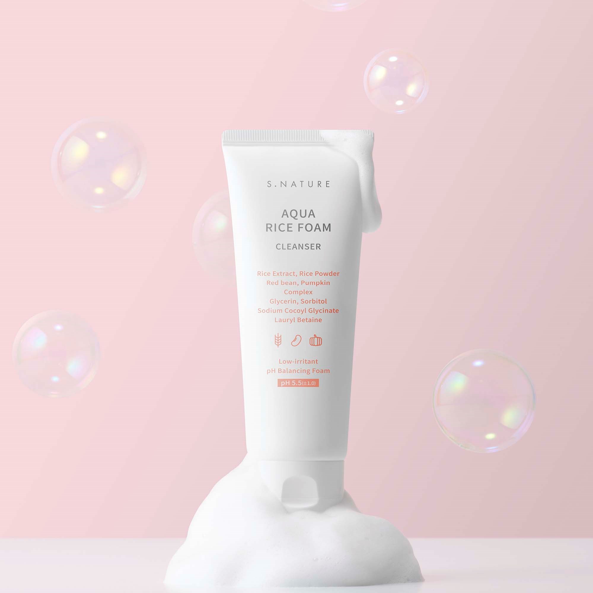 S.NATURE Aqua Rice Foam Cleanser 160 ml (obrázok 5)