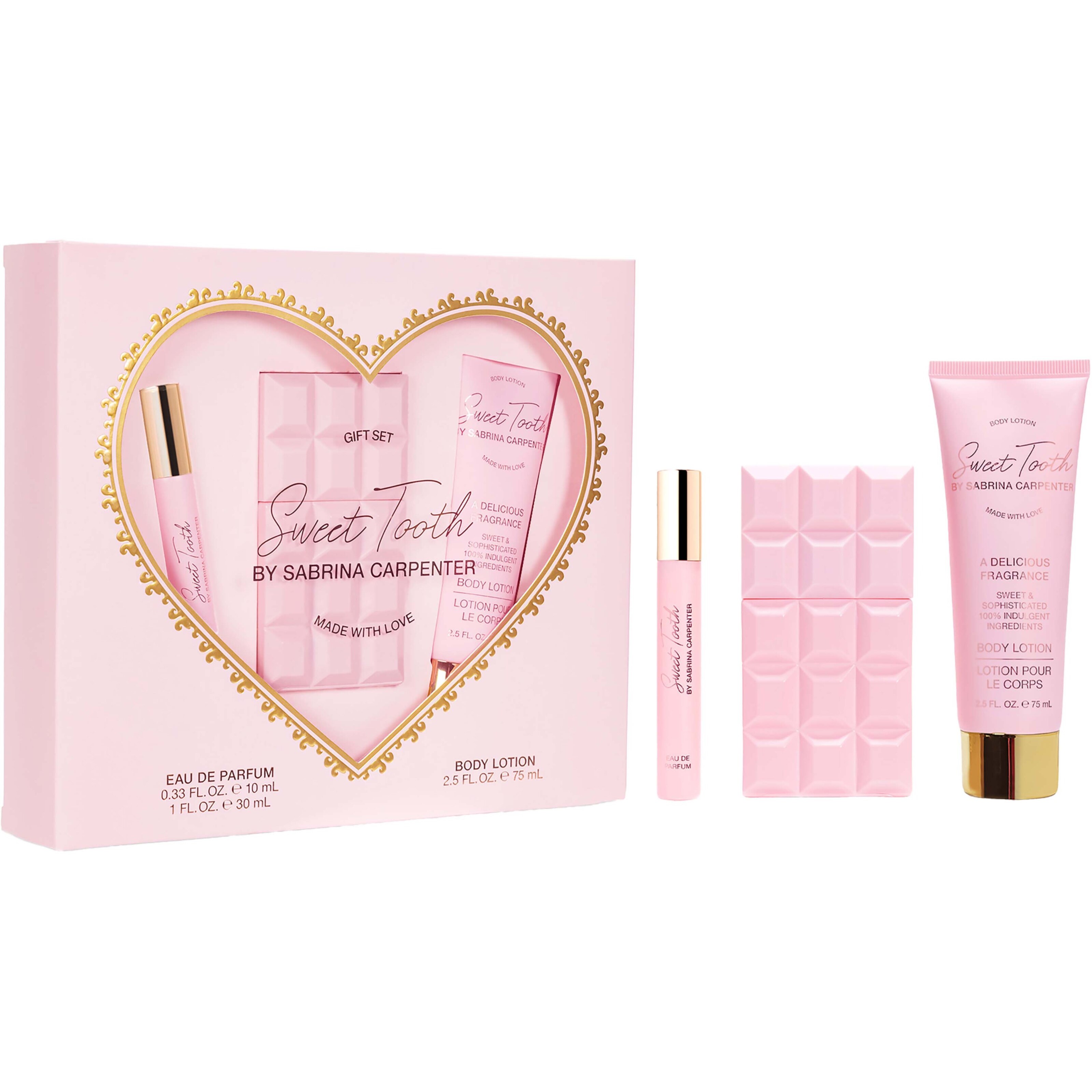 Sabrina Carpenter Gift Set Sweet Tooth EdP 30 ml + Travel Spray 10 ml + Body Lotion 75 ml