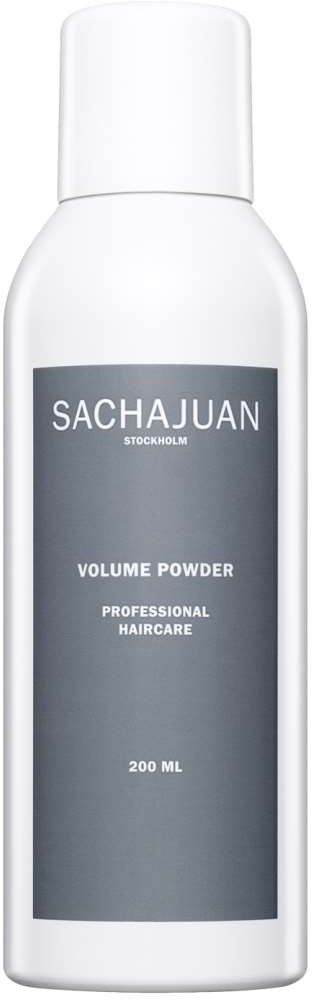 Een witte fles Sachajuan volumepoeder voor professionele haarverzorging, 200 ml.