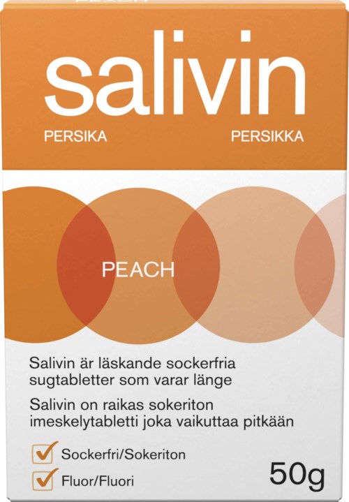 Salivin Sugtabletter Peach 50 g