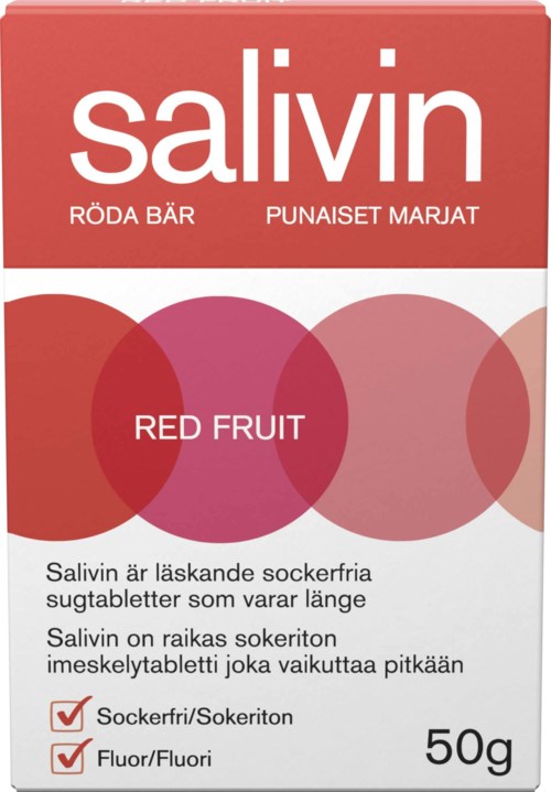 Salivin Sugtabletter Red Fruit 50 g