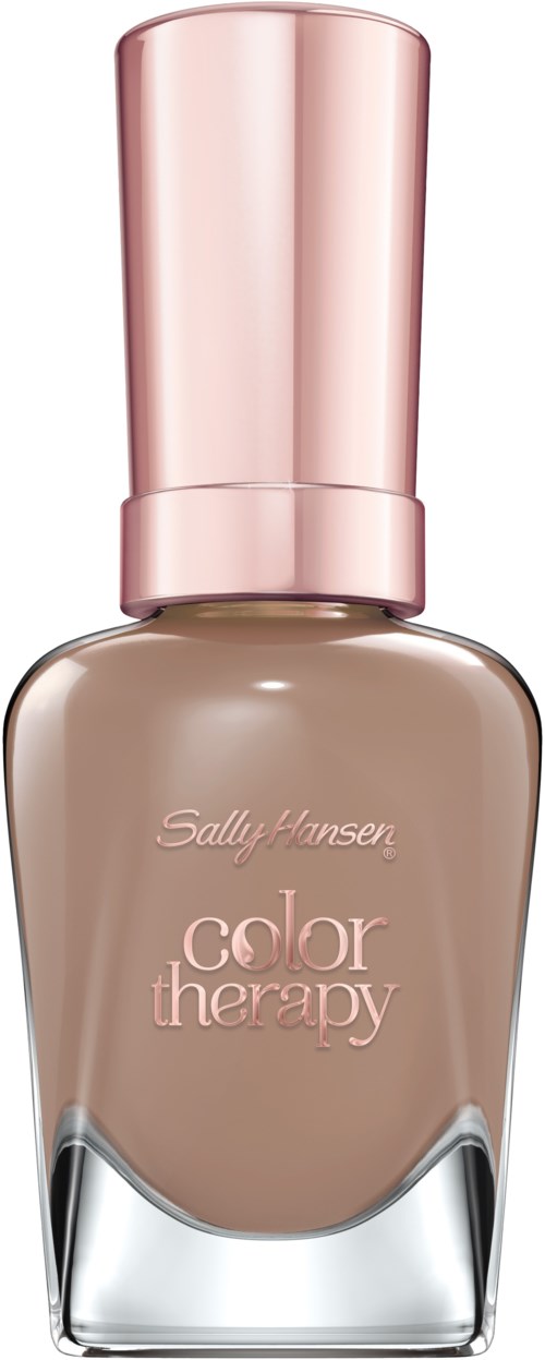 En flaska Sally Hansen color therapy nagellack i beige med rosa lock.