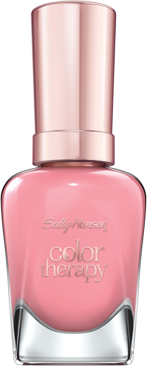 Rosa nagellackflaska märkt 'Color Therapy' med en glänsande hatt.