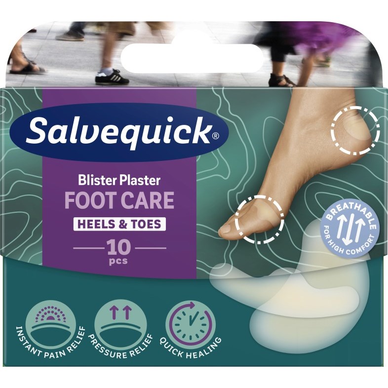Salvequick Blister Plaster Heels & Toes 10 pcs 30 ml