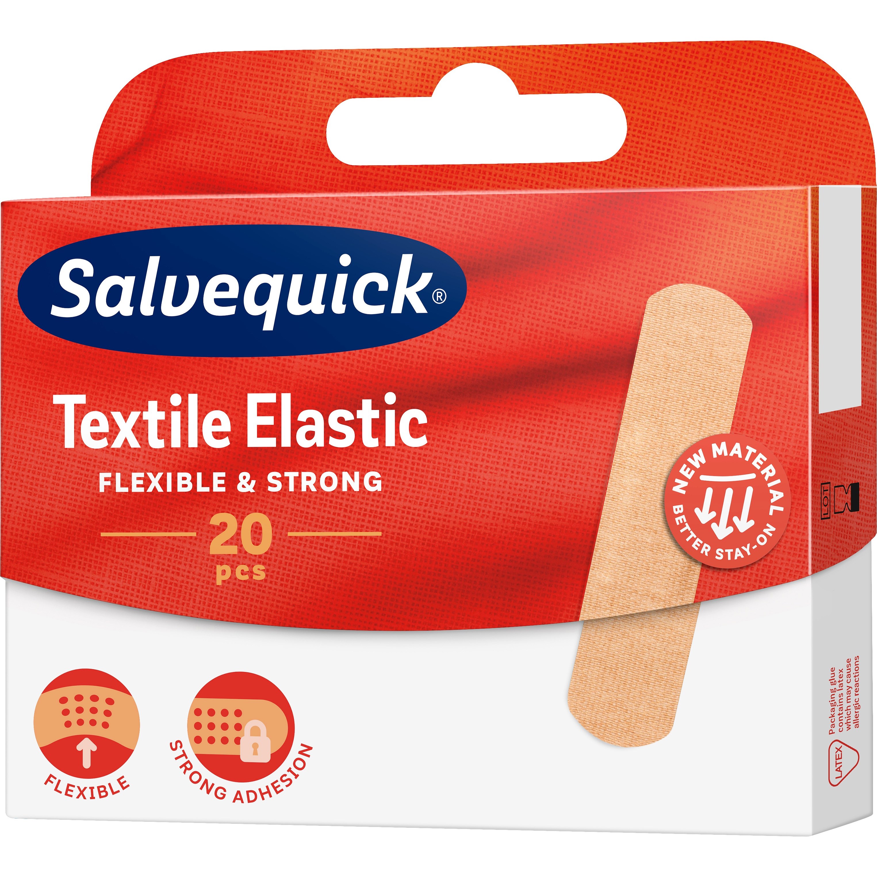 Salvequick Textile Elastic 20 stk. Medium billede