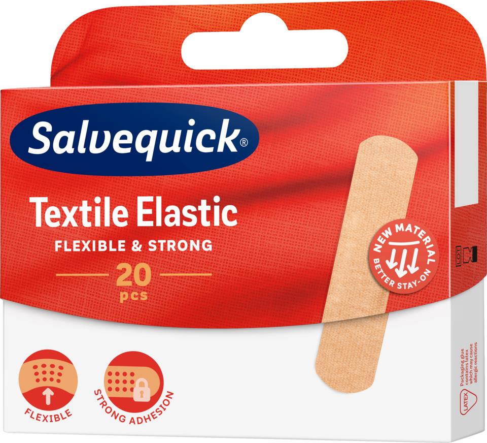 Salvequick Textile Elastic 20 stk. Medium