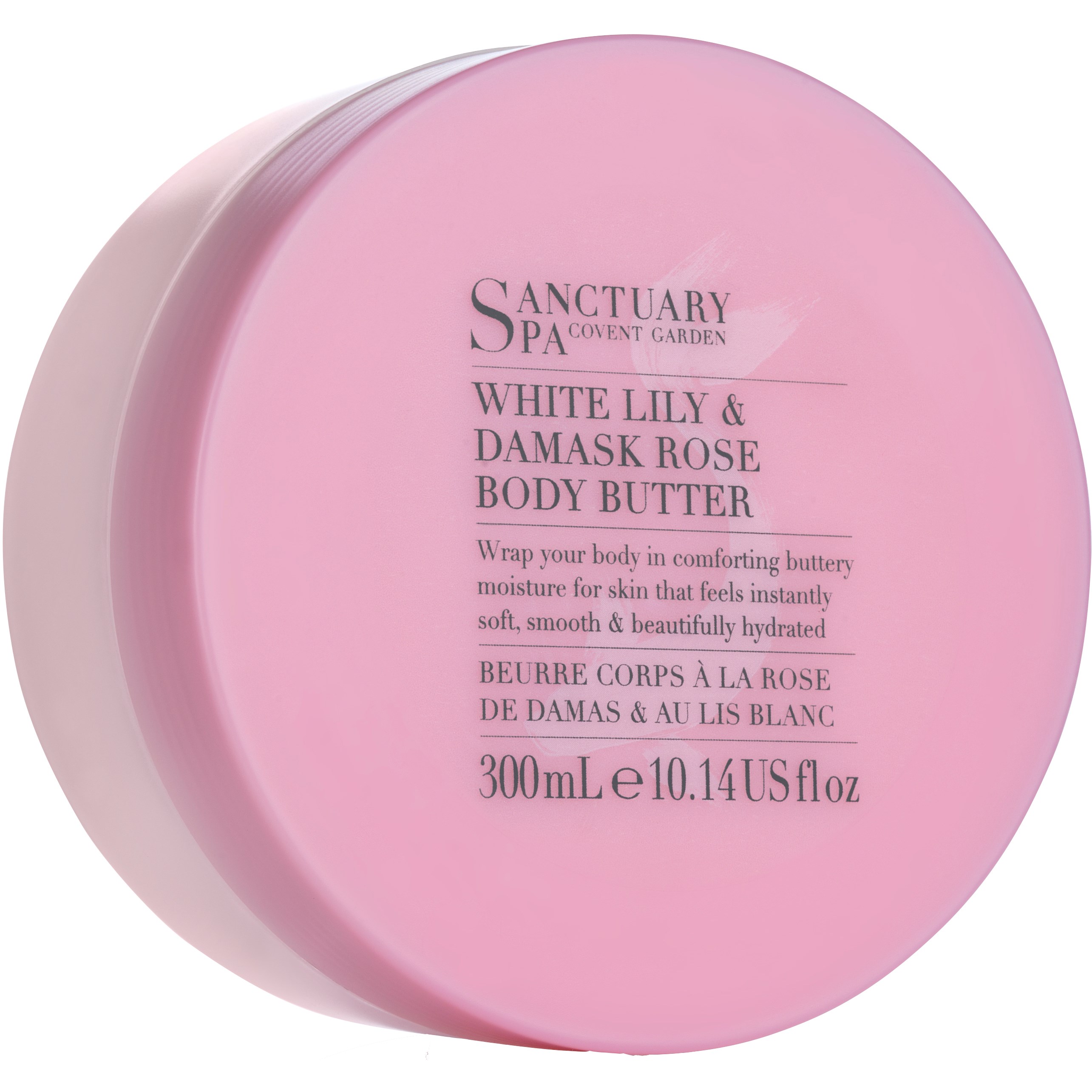 Läs mer om Sanctuary White Lily Damask Rose body butter 300 ml