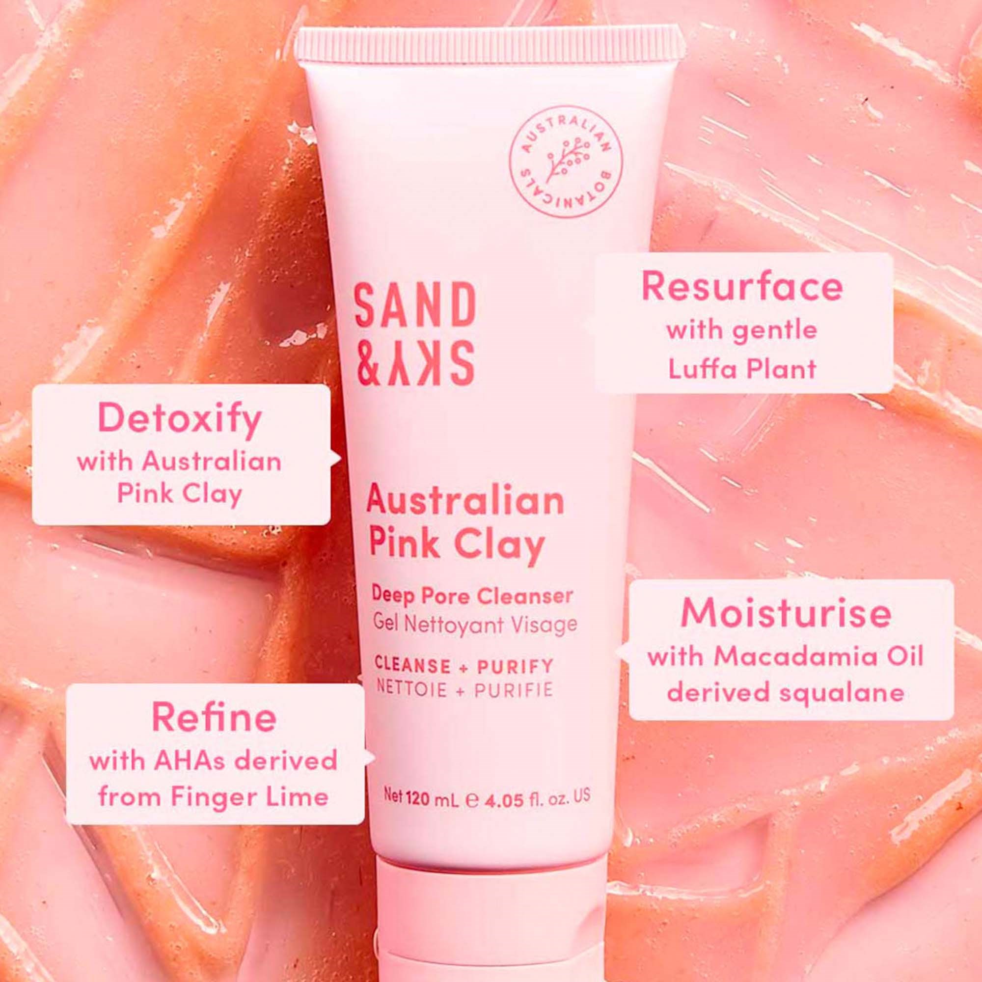 Sand & Sky Australian Pink Clay Deep Pore Cleanser 120 ml (obrázok 7)