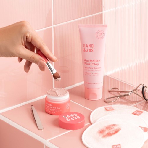 Маска для лица Sand & Sky Australian Pink Clay Porefining Face Mask сужающая поры, с розовой глиной, 30 г — фото 7