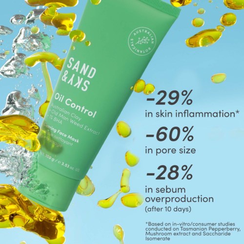 Очищающая маска для лица Sand & Sky Oil Control Clearing Face Mask себорегулирующая, для жирной и проблемной кожи, 100 г — фото 5